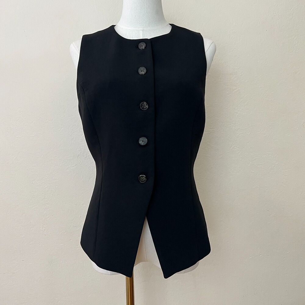 House of Harlow 1960 Black Button Up Vest Size 8 CBK Aesthetic Dark Academia